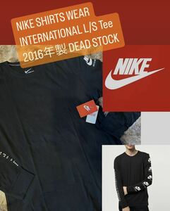 新品 2016年製【NIKE INTERNATIONAL 長袖 Tシャツ 黒 XL】jordan1 dunk sb force1 acg travis aj1 vintage sacai