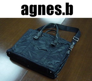 agnes.b アニエスベービジネスバッグ/agnis.ｂショルダーバッグ/ブラック