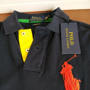 【未使用】【新着】【タグ付き】POLO RALPH LAUREN　ラルフローレン ビッグポニー　ポロシャツ　POLO ネイビー 半袖ポロシャツ RALPH　ヤケ