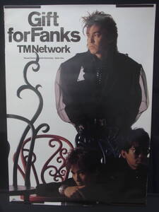 【A8】★TM Network ポスター Gift for Fanks A1 宇都宮隆 小室哲哉 木根尚登 Not for Sale 非売品 ビンテージ 販促物 特典 当時物 80