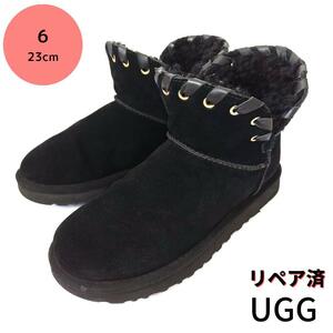 美品UGG【アグ】ムートンブーツ 内ボア ショートブーツ 黒