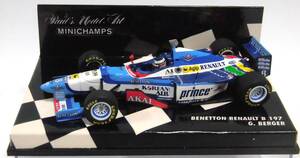 1/43 ベネトン B197 #8 ゲルハルト ベルガー 1997 最後の優勝車 & F1ラストラン prince on Sidepod 絶版品 送料込