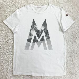 極美品● モンクレール MONCLER 半袖 シャツ Tシャツ マグリア ロゴ プリント ワッペン 白 ホワイト M