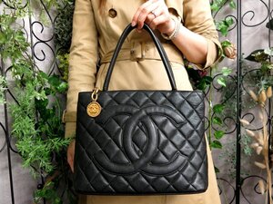 ●超美品●CHANEL シャネル●マトラッセ●ココマーク●復刻トート●キャビアスキン レザー 本革●トート バッグ●黒●G金具●B5●Js54519