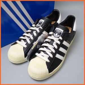 ☆1円 未使用 adidas/アディダス SUPERSTAR スニーカー メンズ28.5cm/ブラック×ホワイト×セイル/レザー/FV2832/外箱等付属&2000000053