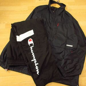 ◎Champion チャンピオン M 上下セット◆ウィンドブレーカー ジャケット&パンツ◆メンズ 黒◆BA0950