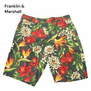 美品★ Franklin & Marshall フランクリン＆マーシャル 春夏 LEO★ 花柄 フラワー 総柄 ショート パンツ Sz.32　メンズ　A4B03618_7#P