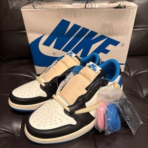 TRAVIS SCOTT NIKE AIR JORDAN1 LOW OG SP DM7866 FRAGMENT DESIGN ブルー ブラック ホワイト トラヴィススコット エアジョーダン1 27.5cm