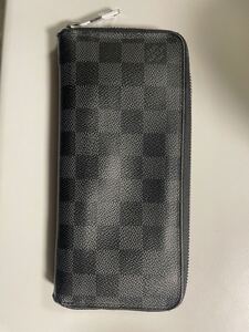 1円 中古品 LOUIS VUITTON ヴィトン ダミエ グラフィット ジッピーオーガナイザー 長財布 黒 中古 メンズ 1297-1