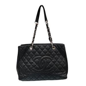 シャネル CHANEL GSTチェーントート A50995 14番台 ブラック/シルバー金具 キャビアスキン トートバッグ レディース 中古