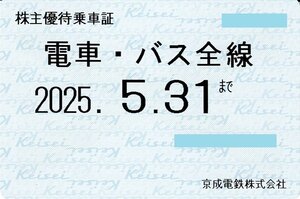 京成電鉄 株主優待乗車証 【定期タイプ 電車・バス全線】