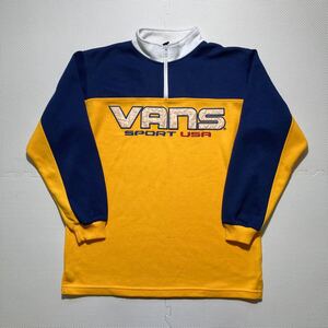 90s VANS ヴァンズ ハーフジップ スウェット トレーナー デカロゴ 