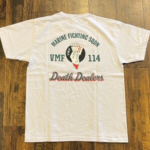 バズリクソンズ ミリタリー S/S Tシャツ VMF-114 DEATH DEALERS BR78987 101)ホワイト XLサイズ トップス ミリタリー