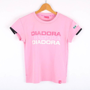 ディアドラ 半袖 Tシャツ サッカー スポーツウエア トップス レディース Mサイズ ピンク系 Diadora