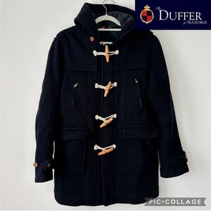 U■The DUFFER of St.GEORGE ザダファーオブセントジョージ メンズ ダッフルコート Lサイズ 紺 ネイビー ウール 毛 厚手 防寒 冬服 紳士