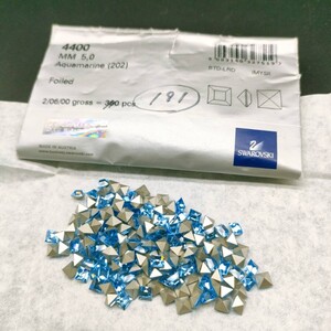 ☆ほぼ未使用 SWAROVSKI スワロフスキー ヴィンテージ ルース 4400 5mm 2/6gross Aquamarine 202 アクアマリン 裸石 デコ R-184