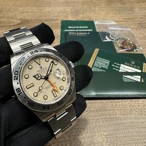 ☆美品 超希少☆ Rolex 216570 アイボリー G番 エクスプローラーII ロレックス 純正保証