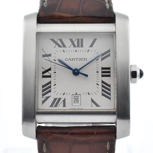 ベルト訳あり カルティエ CARTIER W5101755 タンク フランセーズXXL デイト 自動巻き メンズ 内箱・保証書付き B#135727