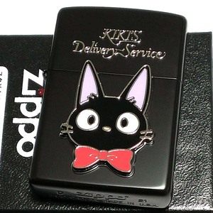 ジッポ ライター かわいい スタジオ ジブリ ZIPPO 魔女の宅急便 ジジ メタル マットブラック 猫 ネコ 銀差し キャラクター アニメ