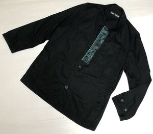 ■ ISSEY MIYAKE イッセイミヤケ ■ 前立てターコイズデザイン 4釦 コットン ジャケット ブラック 3