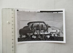 ★[A63902・昭和26年 F11型 模型による強度試験 生写真6枚セット ] 1951 TOYOTA Ｆ11。★