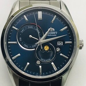 6524＄【訳あり品】ORIENT(オリエント) 腕時計 SUN & MOON RN-AK0303L 機械式 自動巻き(手巻付き) メンズ 50M防水 ネイビー 【1129】