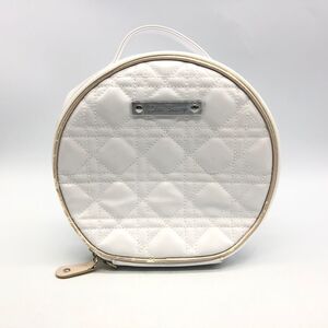 【26903】Dior Beauty ディオールビューティ 化粧ポーチ コスメポーチ 丸型 小物入れ ロゴ ホワイト 中古品 レターパックプラス