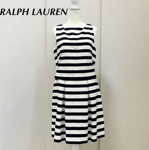 RALPH LAUREN ラルフローレン　ボーダーワンピース ノースリーブワンピース サイズ10 L DRESS ひざ丈