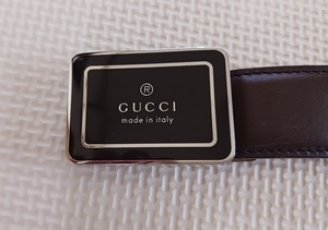 【送料無料】グッチ　GUCCI 　ベルト　メンズ　サイズ８５　ブラウン（茶色）