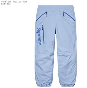 【新品】Supreme GORE-TEX Paclite Pant COLOR/STYLE：Light Blue SIZE：Large 