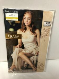 バタフライ&ピオニー【NUDEピンク】グンゼ Tuche ストッキング 神田うの パンスト UNO M-L 美脚 GUNZE トゥシェ デザイン 柄 タイツ 網