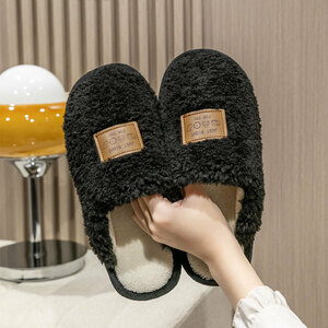 ☆ ブラック ☆ 36-37(22.5-23cm) ☆ ルームシューズ ふわふわ スリッパ pmyslipper1113 ルームシューズ あったか スリッパ