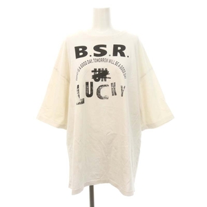 ジャーナルスタンダード ラックス JOURNAL STANDARD LUXE LOGO TEE Tシャツ カットソー 五分袖 クルーネック オーバーサイズ M 白