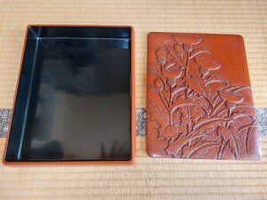 鎌倉彫り　箱 小物入れ　300×240×60mmくらい　民芸品　伝統工芸品 木製