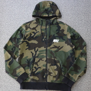 NIKE ナイキ カモフラ 迷彩 スウェット パーカー L フーディ ロゴ フルジップ ジャケット Woodland Camo Full Zip Hoodie