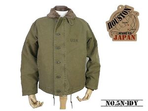 【送料無料 24%OFF】HOUSTON ヒューストン N-1デッキジャケット オーバーダイモデル 日本製 NO.5N-1DY OLIVE DRAB_40サイズ