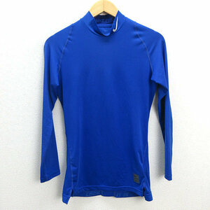 z■ナイキ/NIKE DRY-FIT 長袖モックネックTシャツ【M】青/men