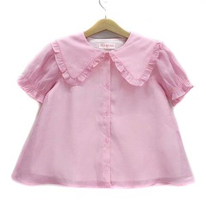 未使用品 メゾピアノ mezzo piano ビッグカラー シアー ブラウス 半袖 ピンク 120 6022210-98 子供服 キッズ