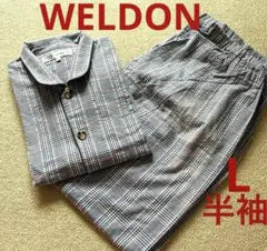 WELDON メンズ　半袖パジャマ　青系　size L