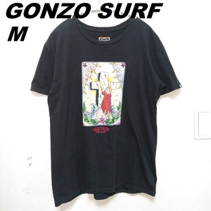 THE GONZO SURF　ゴンゾーサーフ　Tシャツ　メンズM　黒　十字架　クロス　220610-07