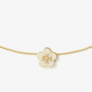 新品未使用　Tory Burch トリーバーチ キラ エナメル フラワー ネックレス　　ホワイト