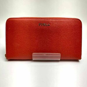 t)フルラ FURLA ラウンドファスナー長財布 小銭入れ有り レディース 中古 ※ファスナー破損有り 箱/保存袋/お買い上げメモ有り