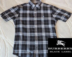 新品 タグ バーバリーブラックレーベル BURBERRY ブラック ノバチェック ガーゼ 加工 半袖シャツ 3 L タータン チェック シャツ 三陽商会