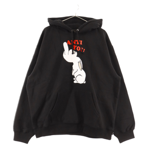 SUPREME シュプリーム 23SS×UNDERCOVER Anti You Hooded Sweatshirt Anti Youラビットプリントプルオーバーパーカー フーディー ブラック