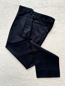 GIORGIO ARMANI size50 イタリア製ウールスラックス メンズ 黒タグ ダークネイビー ワンタック ジョルジオアルマーニ パンツ 