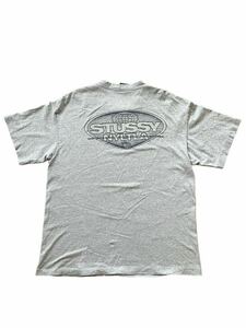 ●●vintage us製 STUSSY ステューシー NYLTA シャネルロゴ T サイズL グレー●●