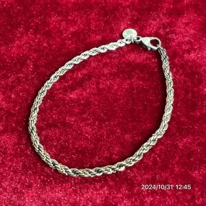 1000円〜 vintage Sterling SILVER シルバー 14K 14金 TIFFANY & Co. ティファニー ツイスト チェーン ブレスレット アクセサリー 送料無料