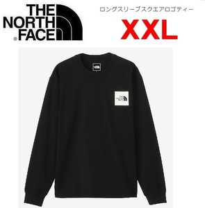 THE NORTH FACE ザノースフェイス スクエアロゴロングＴシャツ ブラック XXL　NT82334　メンズ　長袖　ロンＴ　アウトドア