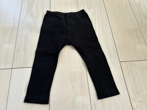 【UNIQLO BABY】ユニクロリブレギンスパンツ10分丈90黒☆キッズベビーストレッチパンツ