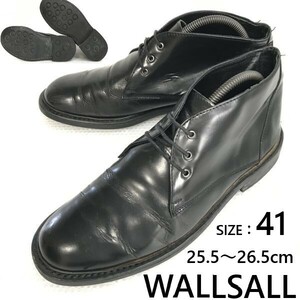 ウォールソール/WALLSALL★本革/グッドイヤー製法/チャッカブーツ【41/25.5-26.5/黒/black】ビジネスシューズ/Leather/shoes/boots◆pA-057